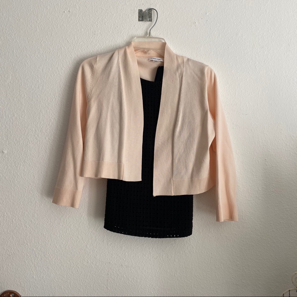 Calvin Klein Bolero Cropped Cardigan Pink Sz M